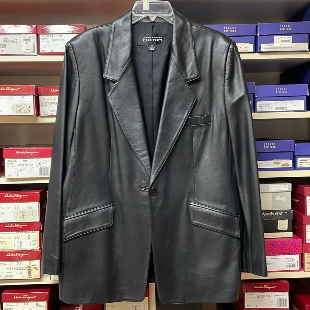 Linda Allard Ellen Tracy leather jacket